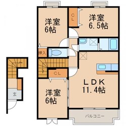 メゾンデソレイユⅡの物件間取画像